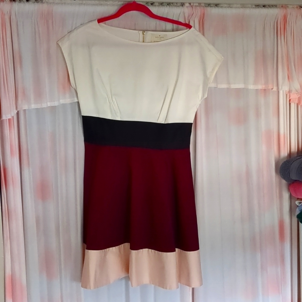 Kate Spade flared ponte colorblock dress sz 6